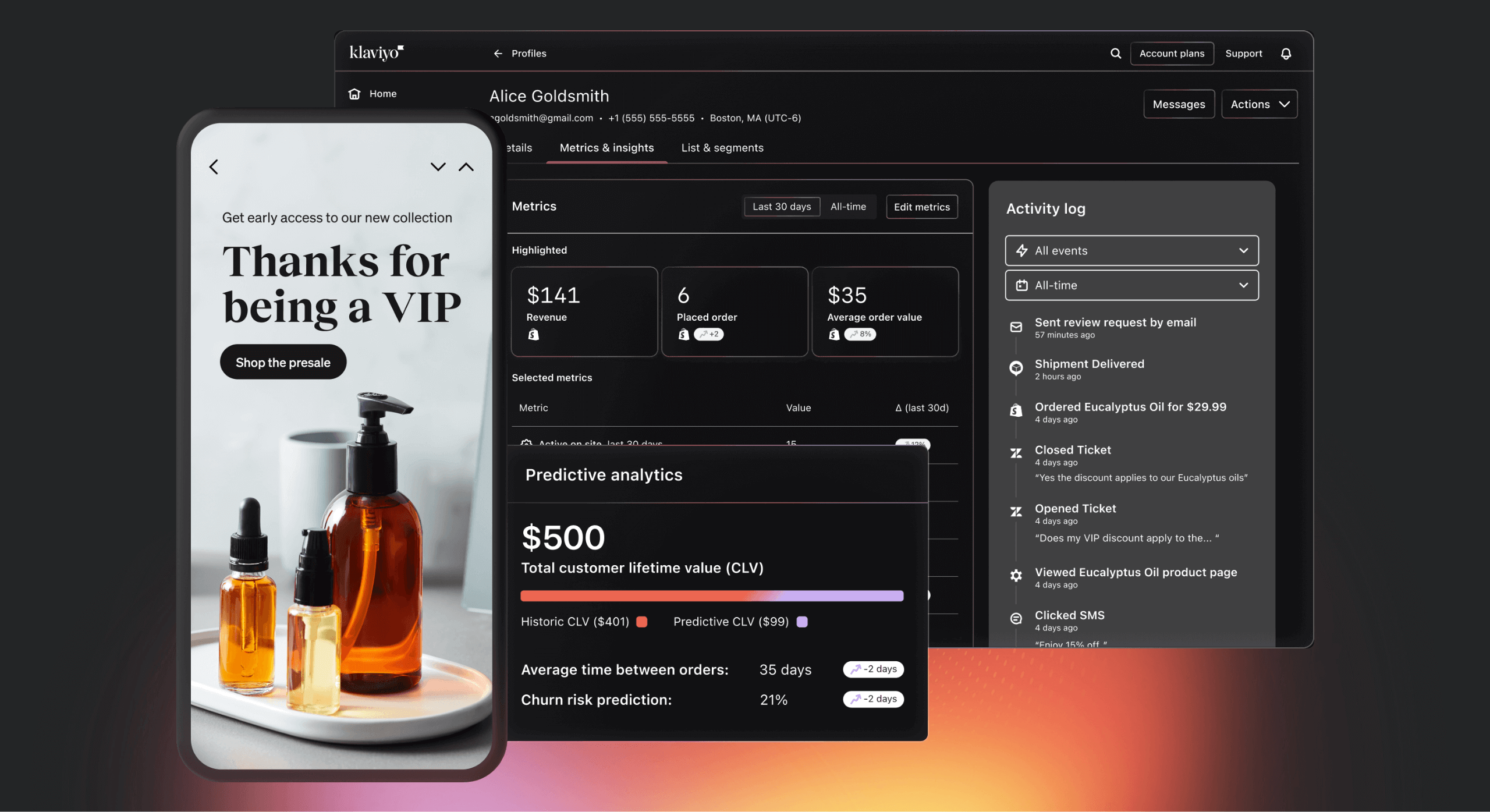 Klaviyo email marketing platform